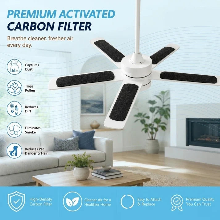Amelle™ Ceiling Fan Filter — Activated Carbon Dust & Odor Capture Pads